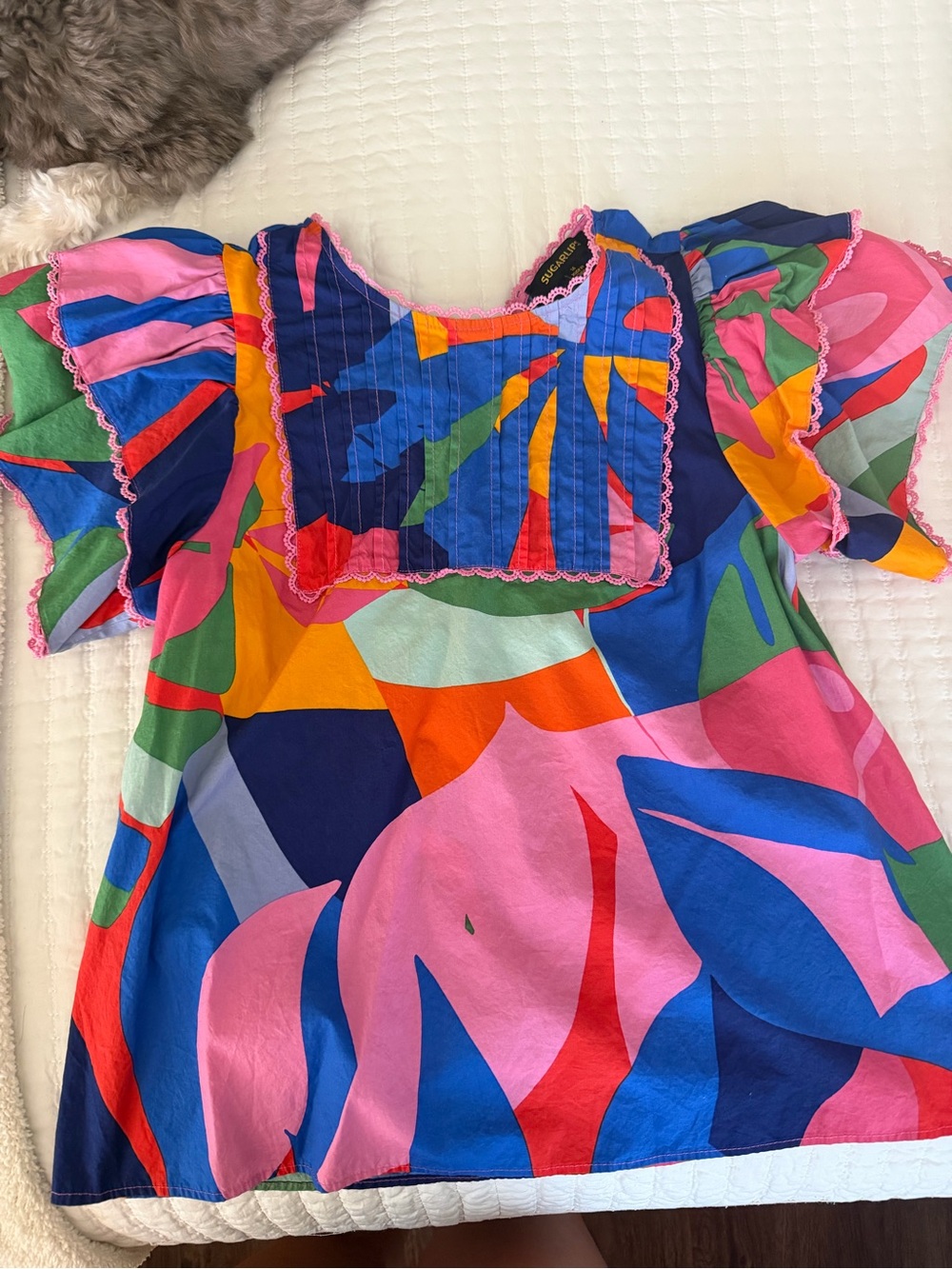 Sugarlips Girls' Bold Abstract Print Dress - Pink, Blue, Green, Orange, Red